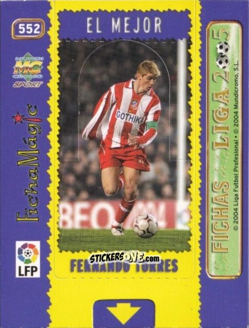 Sticker Fernando Torres - Las Fichas De La Liga 2004-2005 n. 552 - Mundicromo