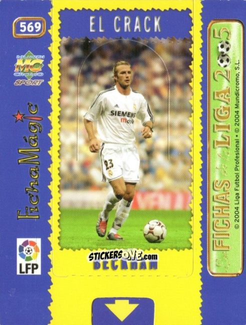 Sticker Beckham - Las Fichas De La Liga 2004-2005 n. 569 - Mundicromo