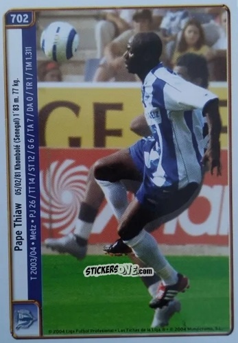 Cromo Thiaw / Kiko - Las Fichas De La Liga 2004-2005 n. 702 - Mundicromo