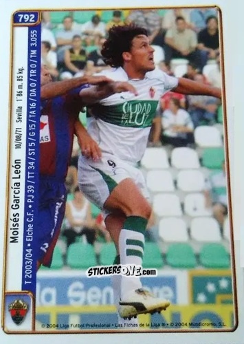 Cromo Moises / Nino - Las Fichas De La Liga 2004-2005 n. 792 - Mundicromo