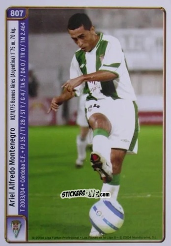Cromo O.Perez / Montenegro - Las Fichas De La Liga 2004-2005 n. 807 - Mundicromo