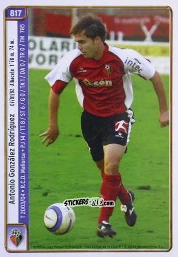 Cromo T.Gonzalez / Aguilar - Las Fichas De La Liga 2004-2005 n. 817 - Mundicromo