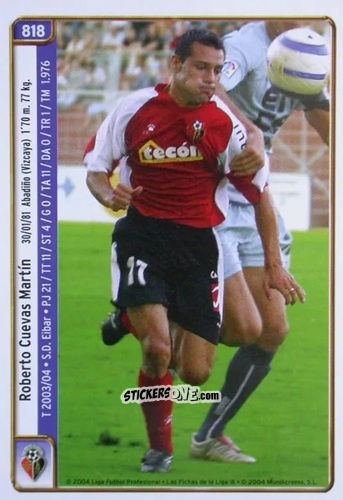 Sticker Cuevas / Güiza - Las Fichas De La Liga 2004-2005 n. 818 - Mundicromo