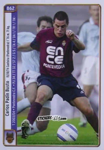Cromo Juan Jesús / Padin - Las Fichas De La Liga 2004-2005 n. 862 - Mundicromo