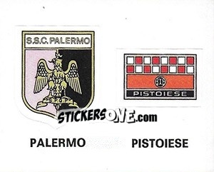Figurina Palermo - Pistoiese (Badges) - Calciatori 1977-1978 - Panini