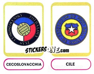 Figurina Cecoslovacchia - Cile (badges) - Calciatori 1977-1978 - Panini