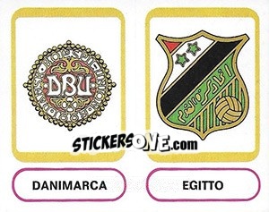 Figurina Danimarca - Egitto (badges) - Calciatori 1977-1978 - Panini