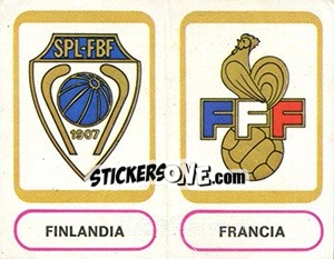 Cromo Finlandia - Francia (badges)