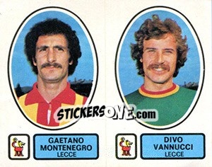 Sticker Montenegro / Vannucci - Calciatori 1977-1978 - Panini