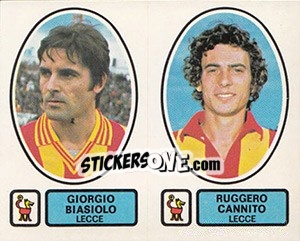 Sticker Biasiolo / Cannito - Calciatori 1977-1978 n. 444 - Panini