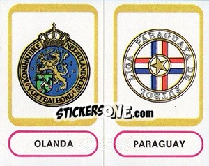 Sticker Olanda - Paraguay (badges) - Calciatori 1977-1978 n. 454 - Panini