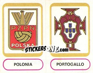 Figurina Polonia - Portogallo (badges) - Calciatori 1977-1978 - Panini
