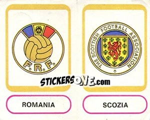 Sticker Romania - Scozia (badges) - Calciatori 1977-1978 n. 456 - Panini