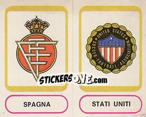 Figurina Spagna - Stati Uniti (badges) - Calciatori 1977-1978 - Panini