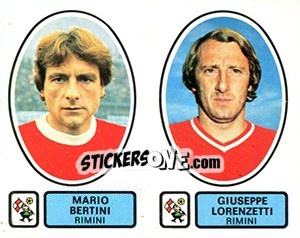 Sticker Bertini / Lorenzetti - Calciatori 1977-1978 n. 487 - Panini