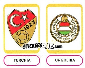 Figurina Turchia - Ungheria (badges) - Calciatori 1977-1978 - Panini