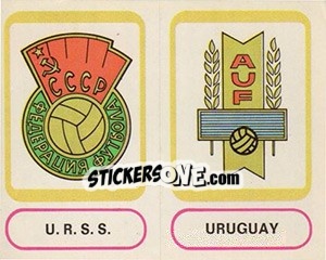 Figurina U.R.S.S. - Uruguay (badges) - Calciatori 1977-1978 - Panini