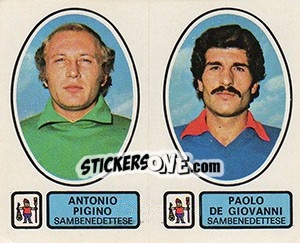 Sticker Pigino / De Giovanni - Calciatori 1977-1978 n. 494 - Panini