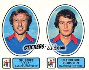Sticker Valà / Guidolin - Calciatori 1977-1978 n. 497 - Panini