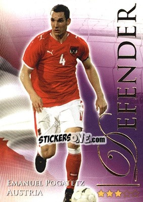 Sticker Pogatetz Emanuel - World Football Online 2010-2011. Series 2 - Futera