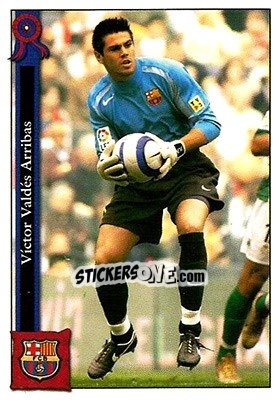 Sticker Víctor Valdés - Las Fichas De La Liga 2005-2006 n. 5 - Mundicromo