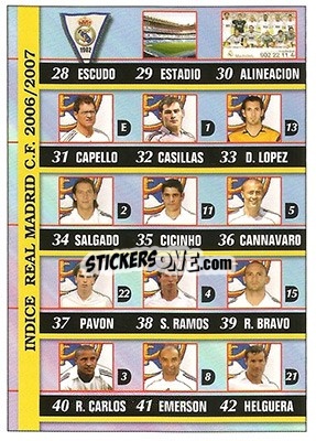 Sticker Indice - Las Fichas De La Liga 2006-2007 - Mundicromo