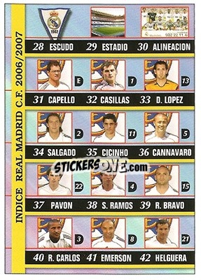 Sticker Indice - Las Fichas De La Liga 2006-2007 n. 51 - Mundicromo
