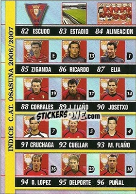 Sticker Indice - Las Fichas De La Liga 2006-2007 - Mundicromo