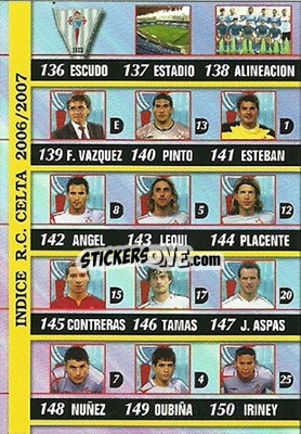 Sticker Indice - Las Fichas De La Liga 2006-2007 n. 159 - Mundicromo