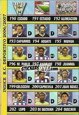 Sticker Indice - Las Fichas De La Liga 2006-2007 n. 213 - Mundicromo