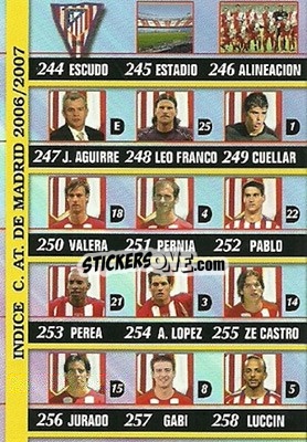 Sticker Indice - Las Fichas De La Liga 2006-2007 - Mundicromo