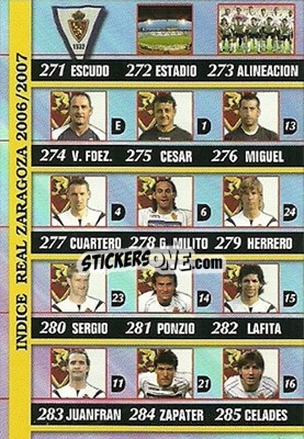 Sticker Indice - Las Fichas De La Liga 2006-2007 - Mundicromo