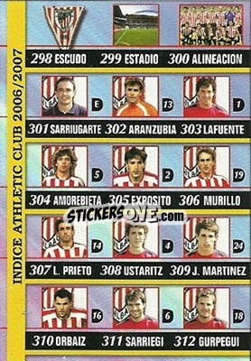 Sticker Indice - Las Fichas De La Liga 2006-2007 - Mundicromo