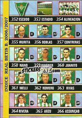 Cromo Indice - Las Fichas De La Liga 2006-2007 - Mundicromo