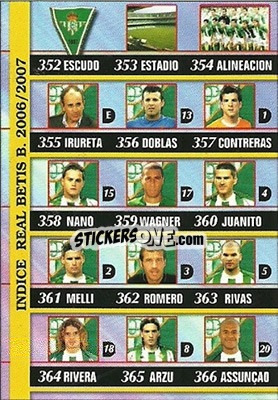 Figurina Indice - Las Fichas De La Liga 2006-2007 - Mundicromo