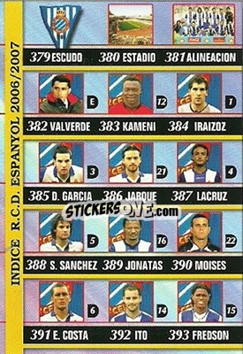 Sticker Indice - Las Fichas De La Liga 2006-2007 n. 402 - Mundicromo
