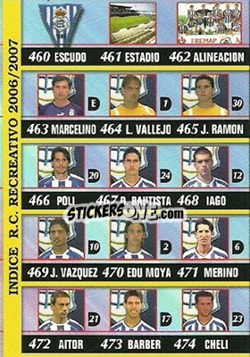 Sticker Indice - Las Fichas De La Liga 2006-2007 - Mundicromo