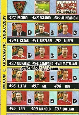 Sticker Indice - Las Fichas De La Liga 2006-2007 - Mundicromo