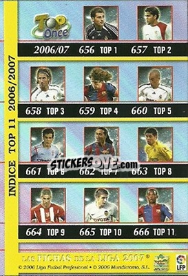 Sticker Indice - Las Fichas De La Liga 2006-2007 n. 655 - Mundicromo