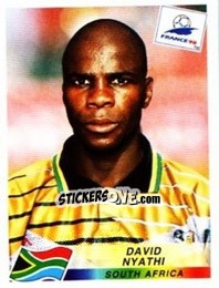 Sticker David Nyathi - Fifa World Cup France 1998 - Panini