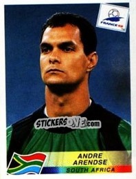 Sticker Andre Arendse - Fifa World Cup France 1998 - Panini