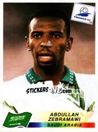 Sticker Abdullah Zebramawi - Fifa World Cup France 1998 n. 197 - Panini