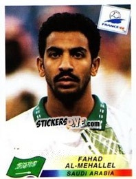 Figurina Fahad Al-Mehallel - Fifa World Cup France 1998 - Panini