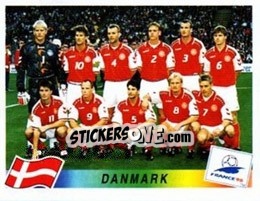 Figurina Team Denmark - Fifa World Cup France 1998 - Panini