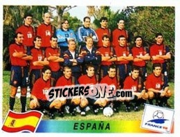 Figurina Team Spain - Fifa World Cup France 1998 - Panini