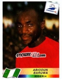 Sticker Abiodun Baruwa - Fifa World Cup France 1998 - Panini
