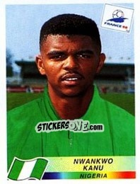 Cromo Nwankwo Kanu - Fifa World Cup France 1998 - Panini