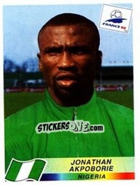 Sticker Jonathan Akpoborie - Fifa World Cup France 1998 - Panini