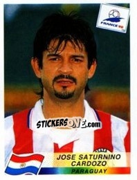 Sticker Jose Saturnino Cardozo - Fifa World Cup France 1998 - Panini
