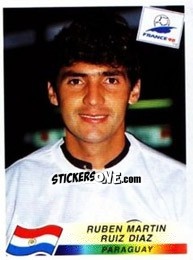 Sticker Ruben Martin Ruiz Diaz - Fifa World Cup France 1998 - Panini